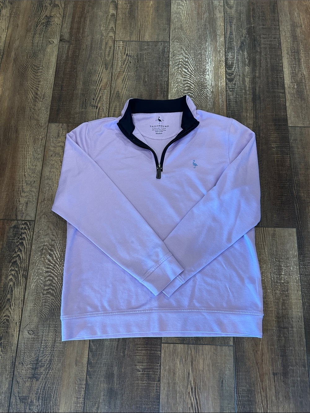 Tailorbyrd Lavender Quarter-Zip Pullover with Navy Trim